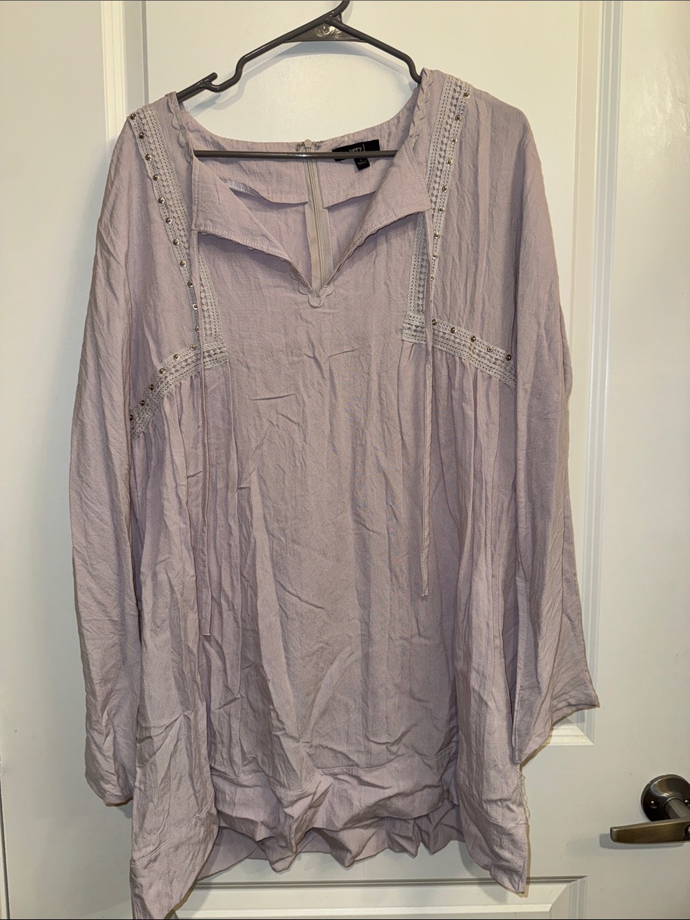 Very J Light Purple Boho Tunic Top